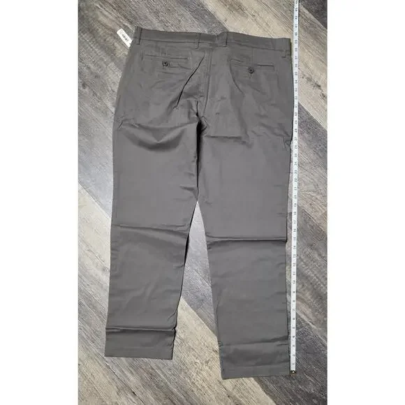 AMAZON ESSENTIALS Mens Gray Flat Front Stretch Slim Fit Chino Pants 38W30L NEW - Picture 6 of 6